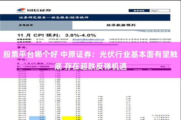 股票平台哪个好 中原证券：光伏行业基本面有望触底 存在超跌反弹机遇